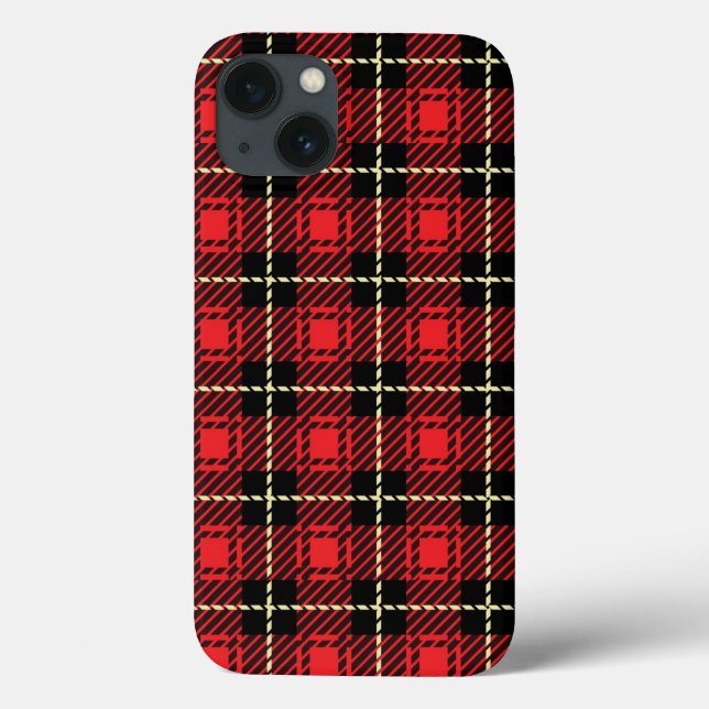 Red Plaid Background Case-Mate iPhone Case (Back)