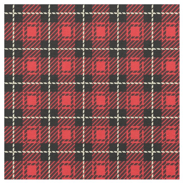 Red Plaid Background Fabric (Close Up)