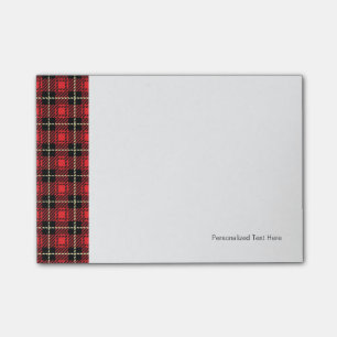 Red Plaid Background Post-it Notes
