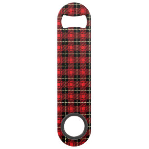 Red Plaid Background Speed Bottle Opener