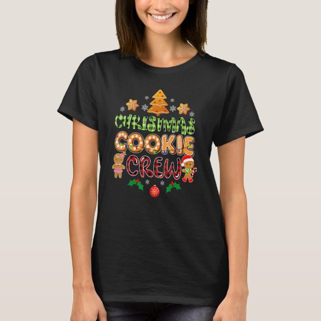 Red Plaid Bakers Christmas Cookie Crew Family Baki T-Shirt (Front)