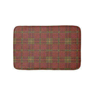 Red Plaid Bath Mat