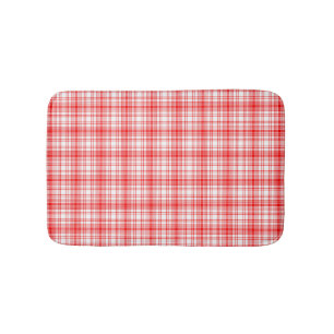 Red Plaid Bath Mat