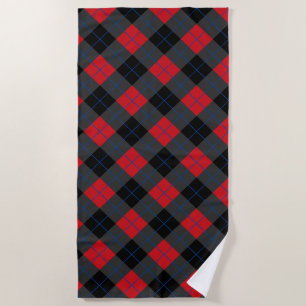 Red Plaid Beach Towel
