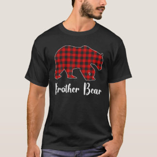 Red Plaid Bear Christmas Pajama Brother Matching F T-Shirt