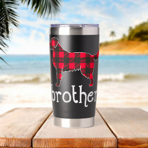 Red Plaid Brother Labrador Christmas Matching Fami Insulated Tumbler