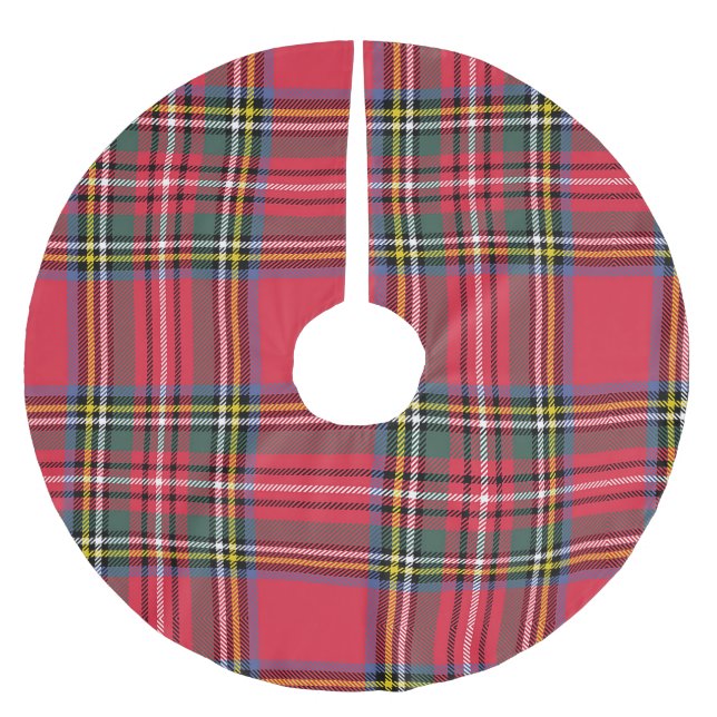 Red Plaid Brushed Polyester Tree Skirt (Front)