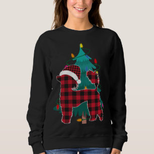 Red Plaid Buffalo Great Poodle Matching Christmas Sweatshirt