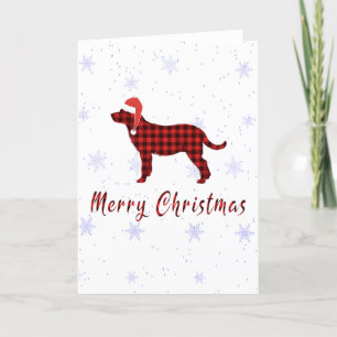 Red Plaid Buffalo Labrador Retriever Dog Christmas Holiday Card