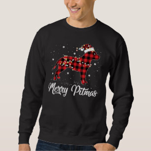 Red Plaid Buffalo Pitbull Merry Pitmas Pit Bull Ch Sweatshirt