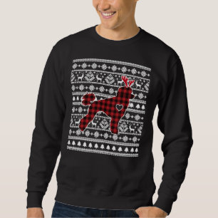 Red Plaid Buffalo Poodle Dog Christmas Pyjamas Xma Sweatshirt