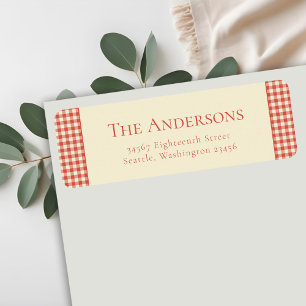 Red Plaid Buffalo Retro Rustic Return Address