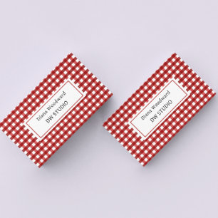 Red Plaid Business Card
