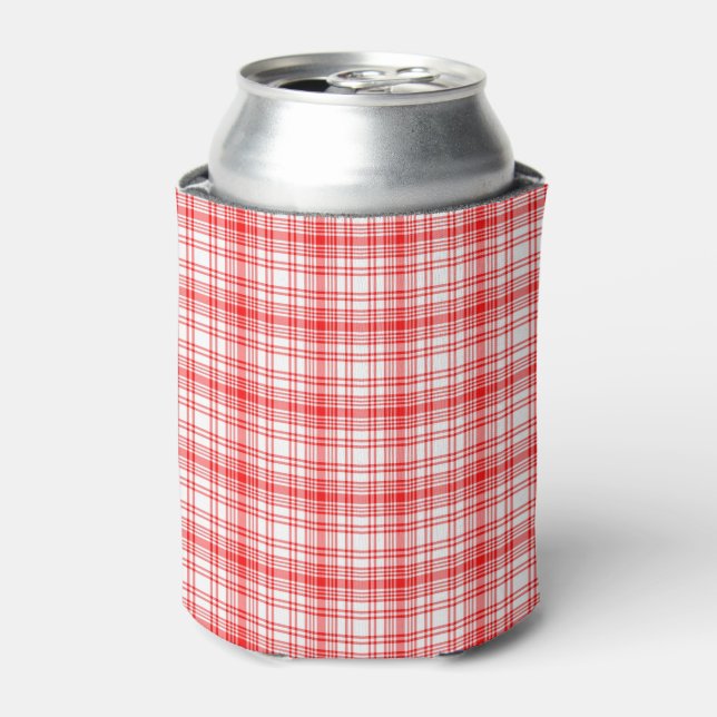 Red Plaid Can Cooler (Can Front)