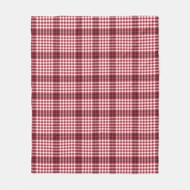 Red Plaid Chequered Tartan Texture Fleece Blanket (Front)