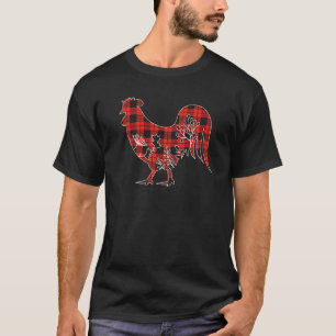 Red Plaid Chicken Christmas Matching Buffalo Famil T-Shirt
