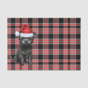 Red Plaid Christmas Affenpinscher Dog Holiday Tissue Paper