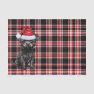 Red Plaid Christmas Affenpinscher Dog Holiday Tissue Paper