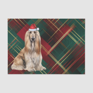 Red Plaid Christmas Afghan Hound Dog Holiday Tissue Paper