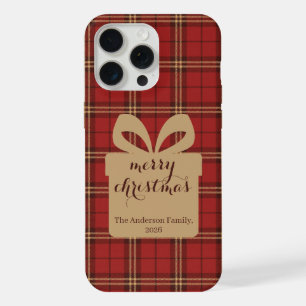 Red Plaid Christmas Festive Pattern -  iPhone 15 Pro Max Case