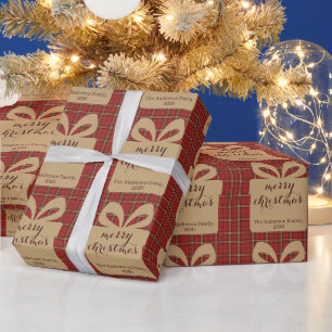 Red Plaid Christmas Festive Pattern - Wrapping Paper