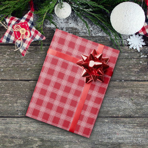 Red Plaid Christmas Holiday Wrapping Paper