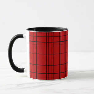 Red plaid christmas pattern mug