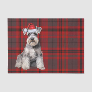 Red Plaid Christmas Schnauzer Dog Holiday Tissue Paper