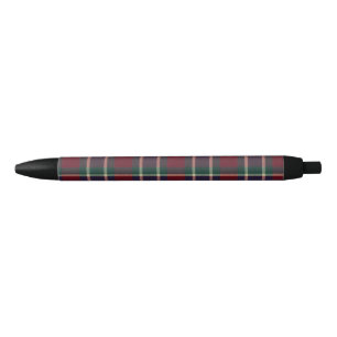 Red Plaid Classic Tartan Cozy Academia Black Ink Pen