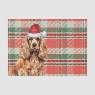 Red Plaid Cocker Spaniel Dog Christmas Tissue Paper
