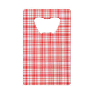 Red Plaid Credit Card Bottle Opener