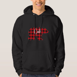 Red Plaid Cub Bear Matching Pajama Family Buffalo  Hoodie