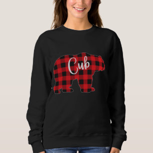 Red Plaid Cub Bear Matching Pajama Family Buffalo Sweatshirt