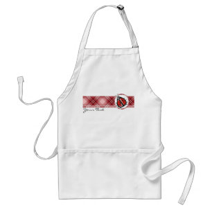 Red Plaid Cute Ladybug Standard Apron