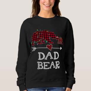 Red Plaid Dad Bear Buffalo Family Papa Pajama Chri Sweatshirt