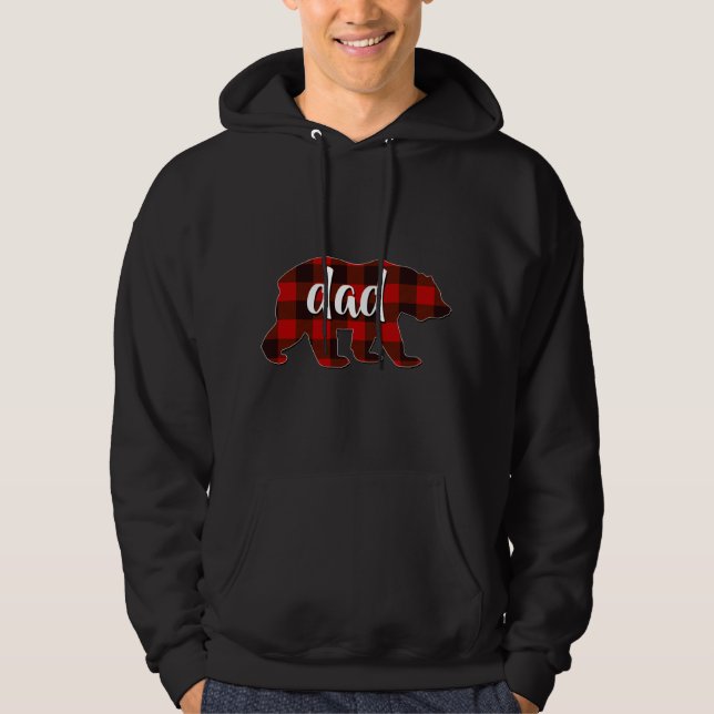 Red Plaid Dad Buffalo Matching Family Papa Pajama  Hoodie (Front)