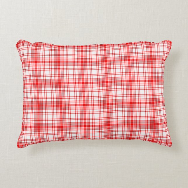 Red Plaid Decorative Pillow (Front)