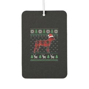 Red Plaid Dog Ugly Christmas Lights Boston Terrier Air Freshener