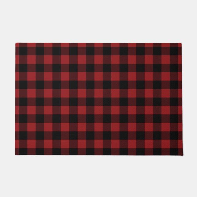 Red Plaid Doormat (Front)