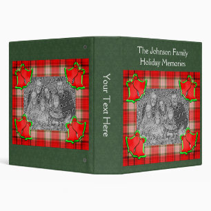 Red Plaid Festive Bells Holiday Christmas Photo Binder