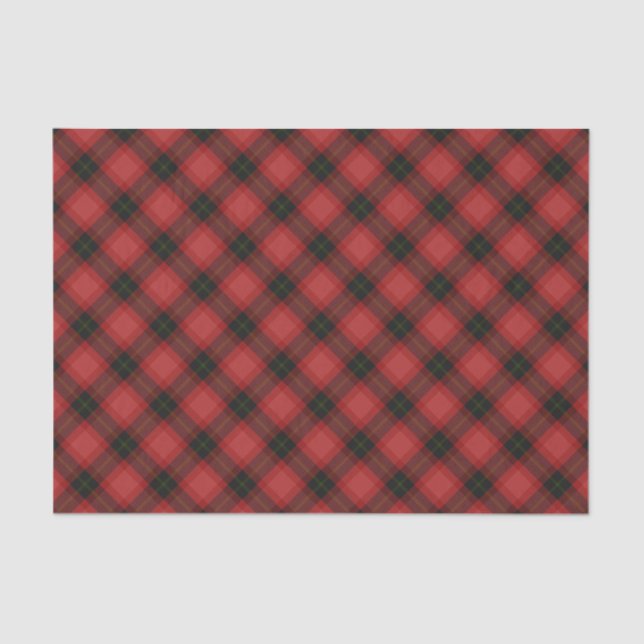 Red Plaid Festive Pattern Tissue Paper for Rustic  (Front)
