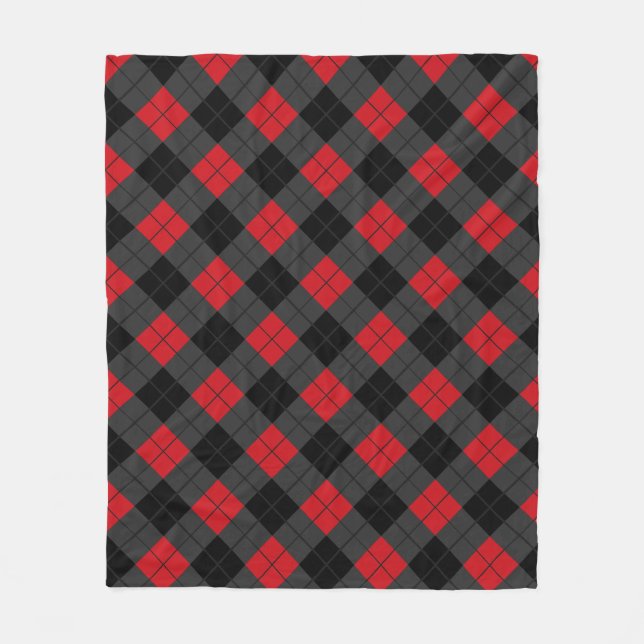 Red Plaid Fleece Blanket (Front)