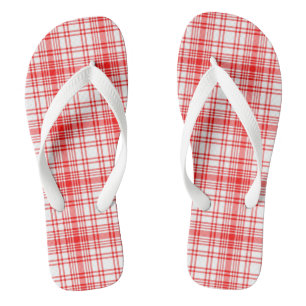 Red Plaid Flip Flops