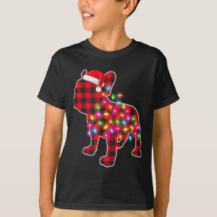 Red Plaid French Bulldog Christmas Pajamas Xmas Li T-Shirt
