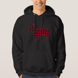 Red Plaid French Bulldog Dog Lover Matching Christ Hoodie