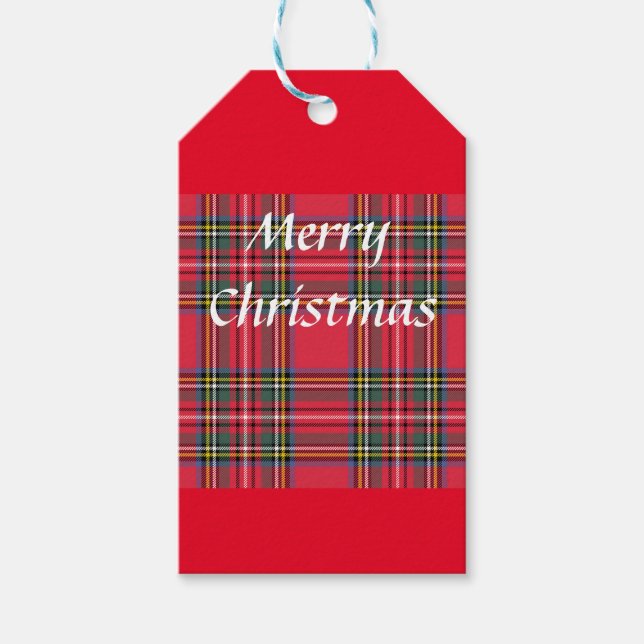 Red Plaid  Gift Tags (Front)