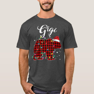 Red Plaid Gigi Bear Matching Buffalo Pajama T-Shirt