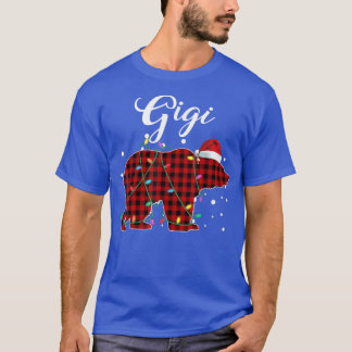 Red Plaid Gigi Bear Matching Buffalo Pajama  T-Shirt