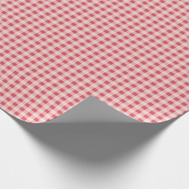 Red Plaid Gingham Country Farmhouse Simple Wrapping Paper (Corner)