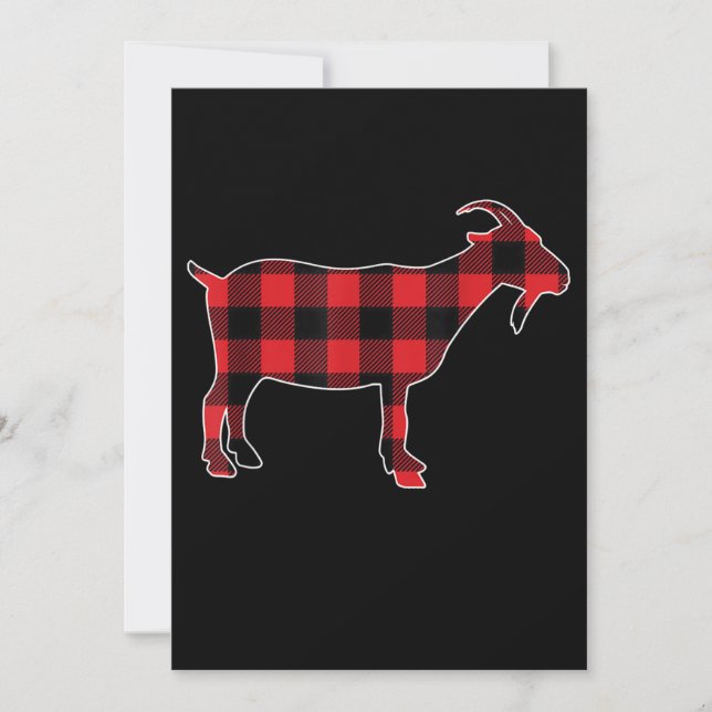 Red Plaid Goat Santa Christmas Save The Date (Front)